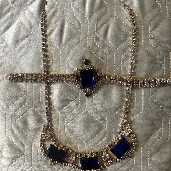 “Midnight Amethyst Radiance”vintage necklace Set